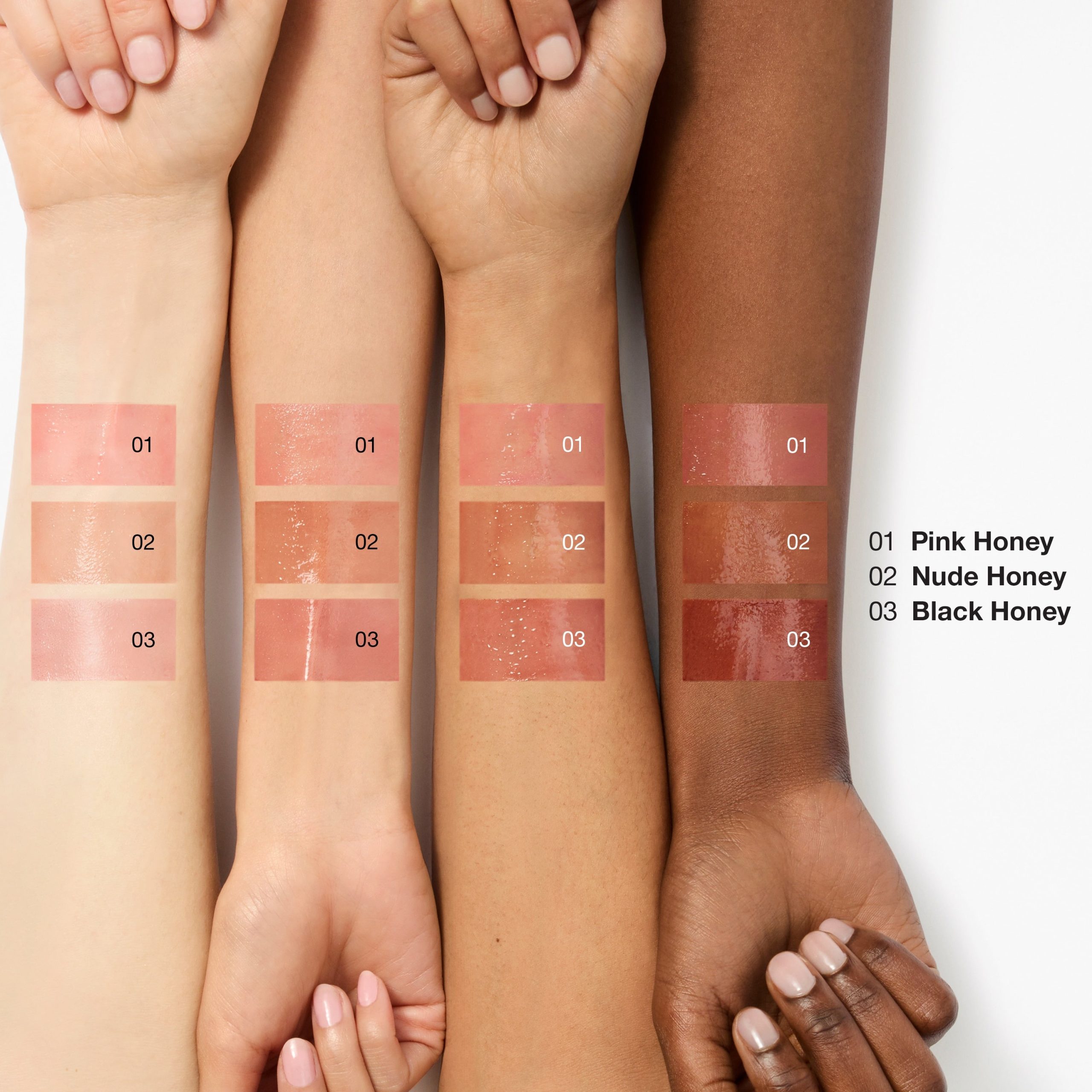 Clinique Pop? Lip + Cheek Oil in Black Honey, Pink Honey and Nude Honey